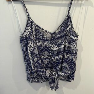 Cropped tie front tank
